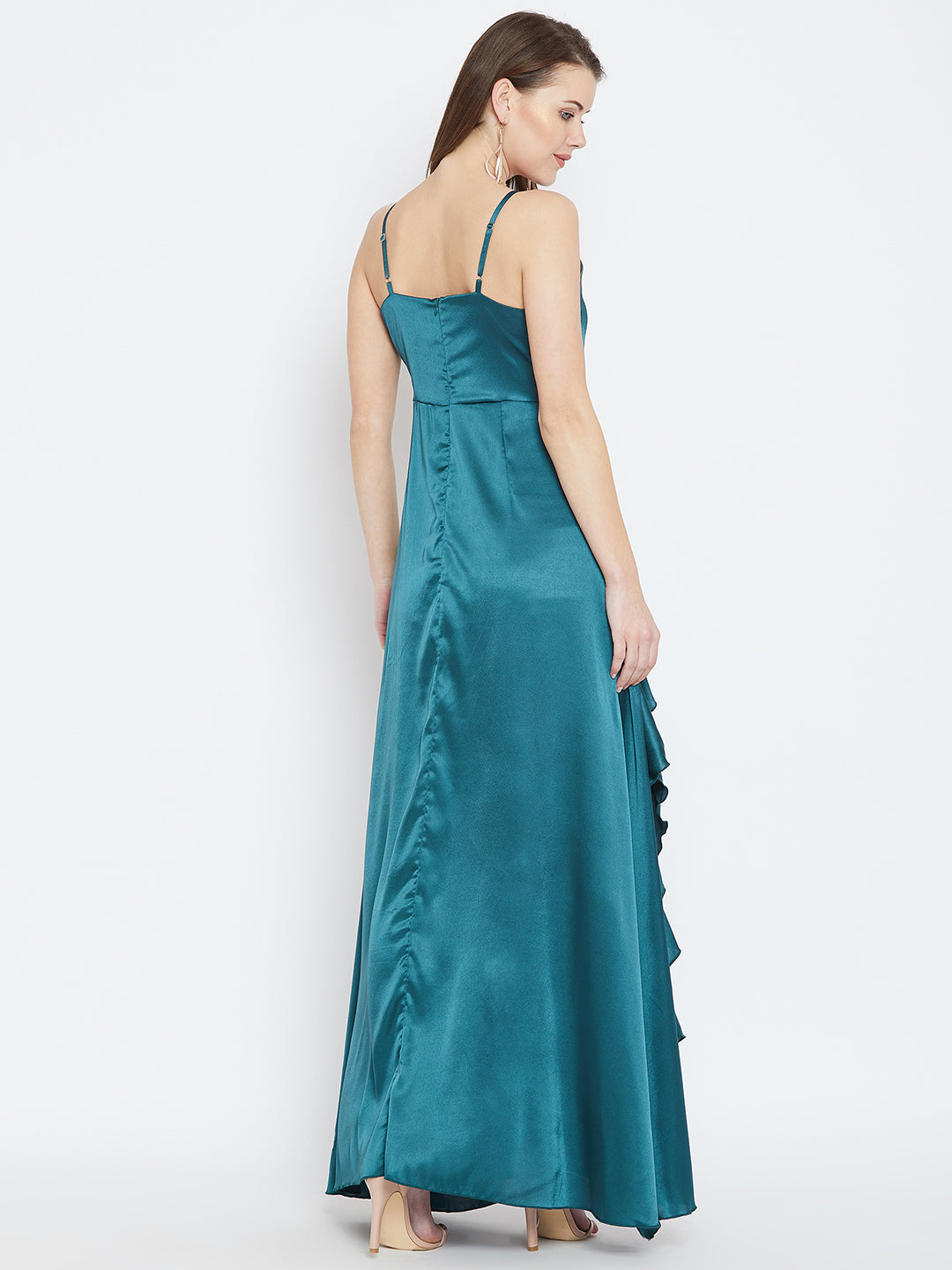 Teal Blue Solid Maxi Dress – Berrylush